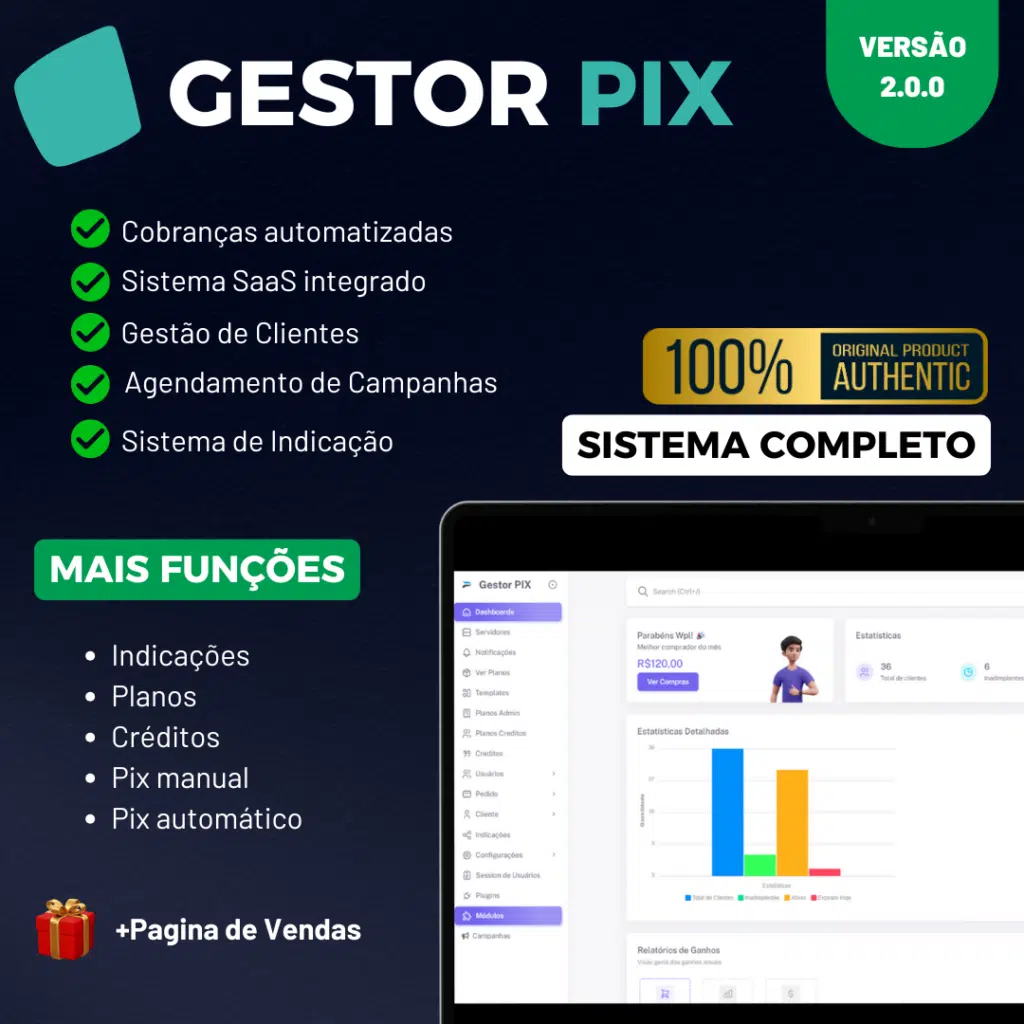 Gestor Pix IPTV SaaS – O Sistema de Cobranças Via WhatsApp
