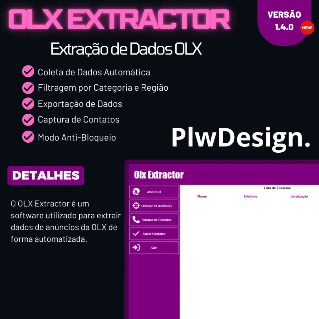 OlxExtractor V1.4.0 – Extraia milhares de números diretamente dos anúncios OLX